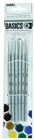 Liquitex Paintbrush Set, Nylon, White, 6-Pack