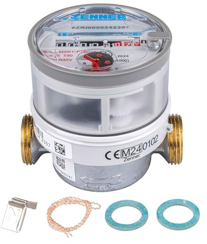 Contador de agua zenner etwd para agua caliente diseño Longitud 80 mm, 146633