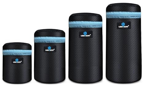 Lightdow 4 Pack Objektiv-Tasche 5 mm Dicke Weiches Neopren DSLR-Objektiv-Tasche