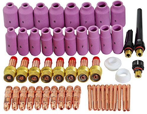 RIVERWELD Kit consumabili lente gas TIG WP DB SR 17 18 26 Torcia per saldatura TIG 51 pz
