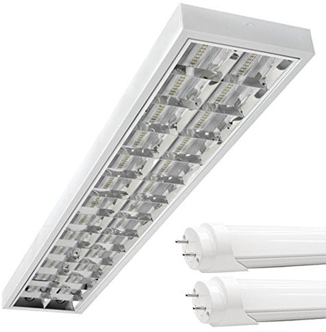 pureled LED Rasterleuchten mit 2X T8 LED 120cm 18W kaltweiß 6500K G13 Bürolampe