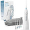Aquasonic Aqua Flosser - Professional Rechargeable Water Flosser with 5 Tips - Oral Irrigator w/ 3 Modes - Portable & Cordless Flosser - Kids and Braces - Dentist Recommended (White)