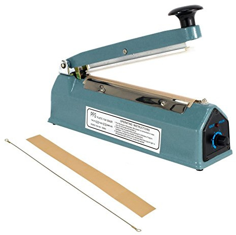 PrimeTrendz Hand Impulse Sealer Heat Seal Machine Poly Sealing With Element Grip and Teflon 12 (Inch)