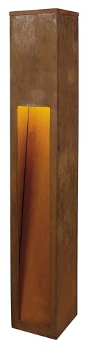 SLV LED pollerlampa RUSTY SLOT 80 | Premium golvlampa för individuell utomhusbelysning i rostdesign | utomhus väglampa, sockellampa, startbelysning, trädgårdslampa | LED ingår