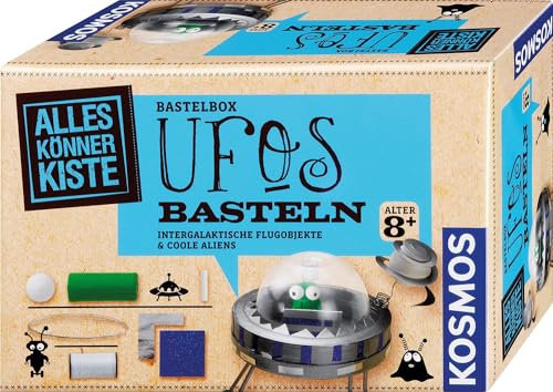 Kosmos 604127 AllesKönnerKiste UFOs basteln, DIY-Bastelset für Mädchen und Jungen ab 8 Jahren, Geschenk-Set für den Kindergeburtstag, Basteln für Kinder, Aliens