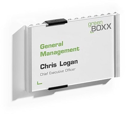 Durable 480123 Identificador de puerta (Identificador de información, 149 x 105,5 mm) de plata metálica