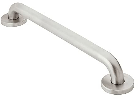 Moen R8716P Bathroom Safety 16-Inch Textured Grip Stainless Steel Bathroom Grab Bar, Peened