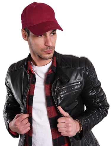 styleBREAKER Cappello da Baseball Unisex a 6 Pannelli, in Cotone Spazzolato, Chiusura Regolabile con Chiusura a Strappo, Design Monocromatico per Uomo e Donna, Vino Rosso