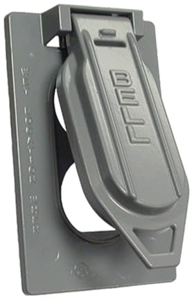 BELL 1-Gang Gray Duplex Weatherproof Electrical Cover 5146-0, Outdoor Outlet Cover for Electrical Box, Scratch-Resistant Aluminum Weatherproof Cover