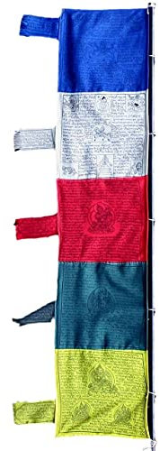 BUDDHAFIGUREN/Billy Held Buddhistische Gebetsfahnen - Gebetsstandarte 2 m - 5 Blatt hoch, breit 40 cm, Buddha Dekoration