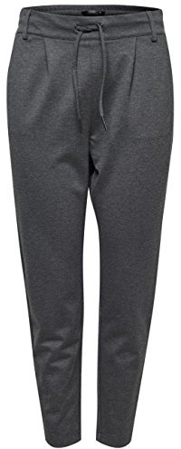ONLY Damen Onlpoptrash Life Easy Col Pant PNT Noos Regular Fit Hose Mit Kordelzugverschluss Für Lounge Und Freizeit, Grigio (Medium Grey Melange),XS