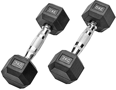 Bad Company I hantlar gummerade för aerobics, gymnastik och fitness 6 kg (2 x 3,0)