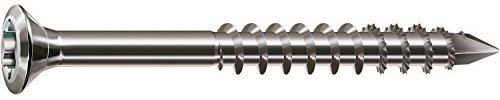 SPAX 0467000501003 Lot de 100 vis de façade en acier inoxydable A2 T-STAR Plus Très petite tête fraisée bombée Filetage partiel Pointe CUT 5 x 100 mm