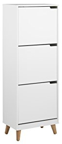 AC Design Furniture 0000064082 Schuhschrank, Mariela, Holz, weiß, 30 x 47 x 133.5 cm, 22.9