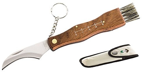 Herbertz Pilzmesser, AISI 420, Rosenholz, mit Bürste, inkl. Nylonetui