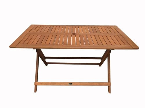 Habitat et Jardin Mesa Plegable en Madera exótica Hong Kong - Maple - 135 x 80 cm - Marrón Claro