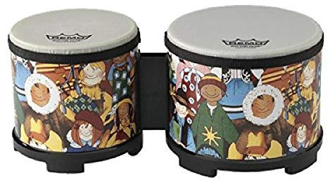 Remo RH-5600-00 Rhythm Club Bongo Drm. 5 Zoll und 6 Zoll Höhe 4.5 Zoll, Renaissance Felle fest vorgestimmt, für Kinder ab 3 Jahren