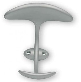 SIRO Kleiderhaken Bad-Driburg, Modern, Druckguss alufarbig pulverbeschichtet, 105 mm x 73 mm x 100 mm, LA 24 mm, 1670/PB21