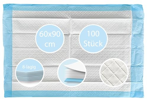 Sjukgymnastik 60 x 90 cm 8-lagers en gång patientunderlägg inkontinensunderlag original tiga-med 100 stycken