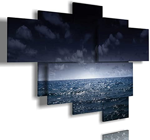 duudaart Quadri Mare Soggiorno Camera Letto Moderni Luminosi Stampe Rilievo Arte Contemporanee 3d Parete Stile Paesaggi Multilivello 136x94cm