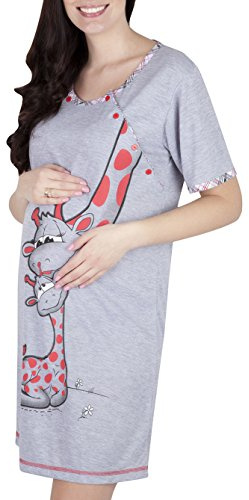 Mija 2 en 1 Jolie chemise de nuit d'allaitement et chemise de nuit de grossesse 2050, corail, XL
