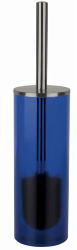 Spirella WC Bürste Klobürste Toilettenbürste hochwertig „Nyo Acryl“ mit hygienischem Behälter Blau
