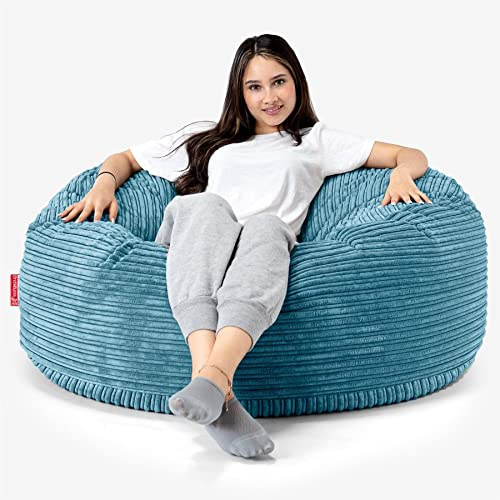 Lounge Pug Puff Gigante Sofá Mammoth para Adultos, Egeo Azul, Sillón Puff XXL Grande para Salón