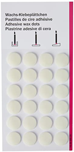 Efco 3505515 Adhesive Wax dots Ø15 mm 24 pcs, White, 0.9x0.9x0.11 cm