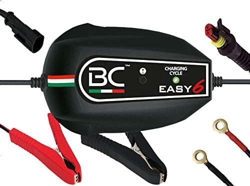 Battery Controller EASY 6, Caricabatteria e Mantenitore Intelligente a 6 Cicli per tutte le Batterie Auto e Moto 12V Piombo-Acido, 1 Amp