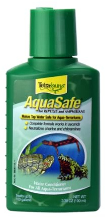 TetraFauna AquaSafe for Reptiles and Amphibians 3.38 Oz, Aqua-Terrarium Water Conditioner, Makes Tap Water Safe