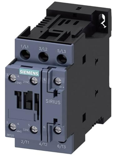 Siemens 3RT2027-1BB40 CONTACTOR, AC-3, 15KW/400V, 1NO+1NC, DC 24V, 3-Pole, SZ S0 Screw Terminal, White