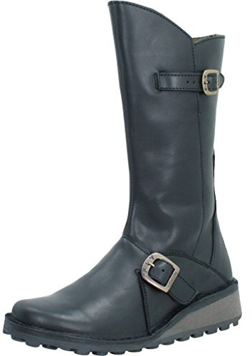 Fly London Women's Mes Buckle Boots, Black, 7 UK