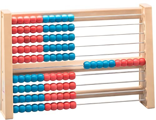 WISSNER® aktiv lernen - 100 er Rechenrahmen, ab 3 bis 99 Jahre , rot/blau - RE-Wood®