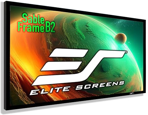 Elite Screens 120 Fixed Frame Projector Screen 16:9, 4K/8K UHD CineWhite UHD-B, ISF Certified, UST/Short/Standard Compatible, SB120WH2