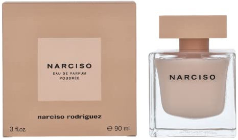 Narciso Rodriguez Eau de Parfum Poudrée Spray, 1er Pack (1 x 90 ml) ,Bulgarische Rose, Jasmin, Orangenblüte