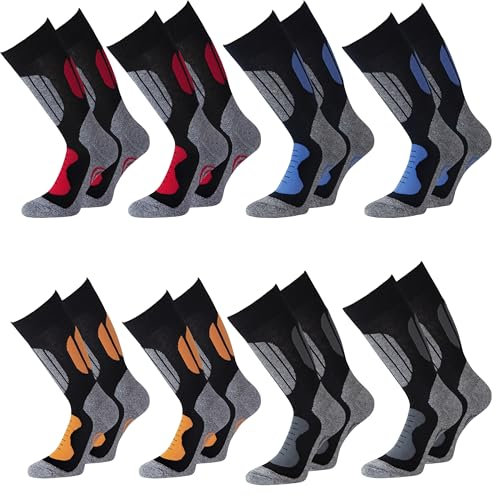 kbsocken Ski Socken Herren und Damen Kniestrümpfe zum Skifahren, Snowboarden, Wintersport, warme Sportsocken Skisocke Trekkingsocken 8 Paar (DE/NL/SE/PL, Numerisch, 39, 42, Regular, Regular, 8 Paar)