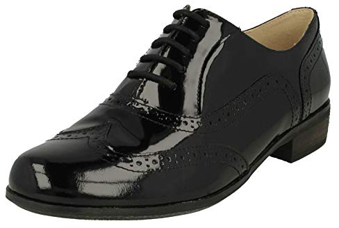 Clarks Hamble Oak, Zapatos de cordones brogue Mujer, Black Patent, 40 EU