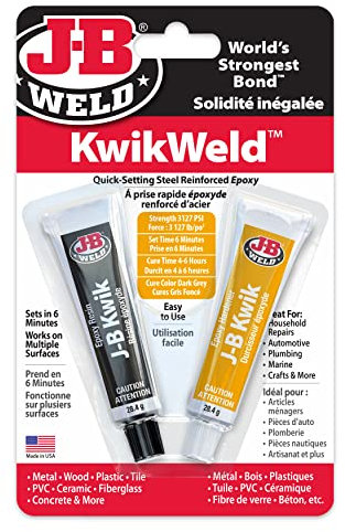 J-B Weld Company 8276 2 oz. KwikWeld Quick Setting Steel Reinforced Epoxy Twin Tube, Dark Grey by J-B Weld