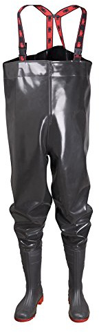Vadeador STRONG NEGRO pecho zancudas pescadores Vadeadores , 40 EU ,Pantalones de pesca, botas de pesca , PVC como el látex ,barro, Alta Calidad