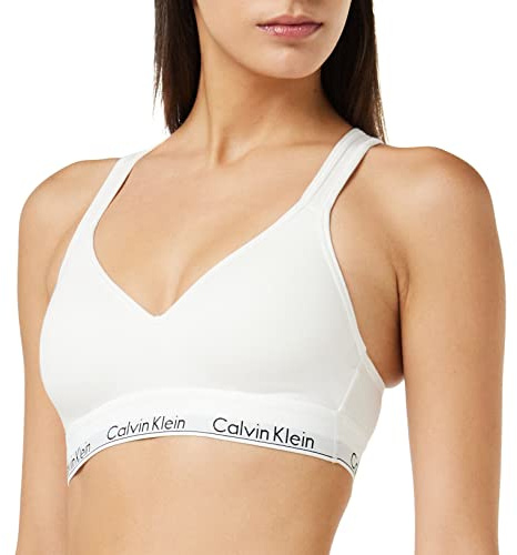 Calvin Klein Sujetador Tipo Bralette para Mujer Efecto Elevador y Relleno, Multicolor (White), XS