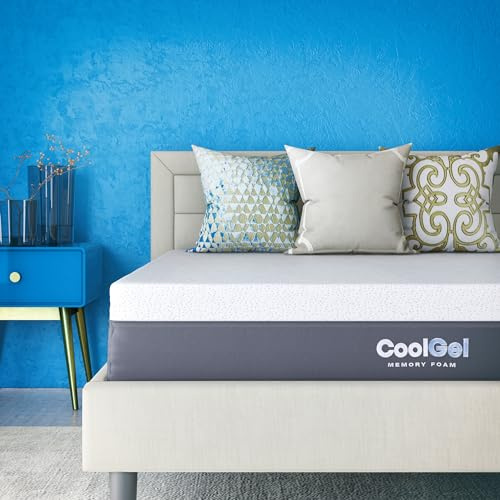 COOL GEL 12 Inch Queen Mattress, Cooling Gel Memory Foam Mattress in a Box, Medium Firm Support & Pressure Relief, Fiberglass Free, CertiPUR-US Certified