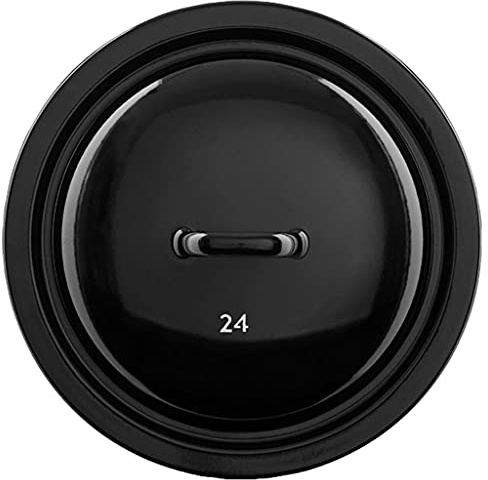 Riess, 0258-017, lock 24, klassisk – riser och dvärgar, emalj, svart, diameter 24 cm, höjd 5,9 cm, kastrull, grönsakskruka, köttgryta, induktionskruka, gryta