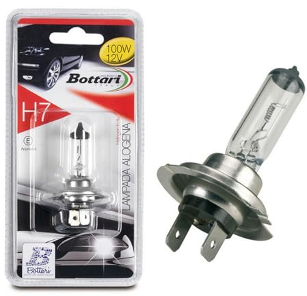 Bottari Bombilla Halógena H7 12V 55W para Coche – Luz Blanca Potente para Faros Cortos y Largos – Máxima Luminosidad y Seguridad