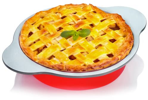 Boxiki Kitchen 9 Inch Non-Stick Silicone Round Cake Pan with Steel Frame Handles - Perfect for Baking Delicious Round Cakes