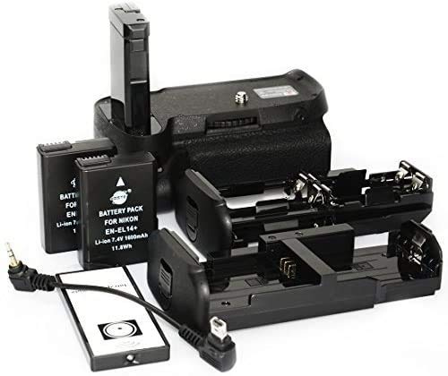 DSTE Telecomando Verticale Batteria Presa per Nikon D3100 DSLR Fotocamera come BG-2F con 2-pack EN-EL14