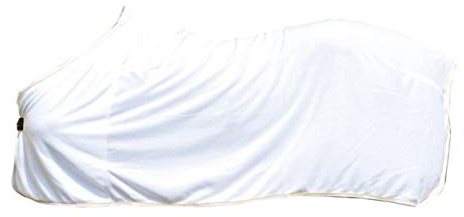 HKM 7901 duntäcke polarfleece, hästsvansfilt filt filt stallfilt, 155, 75, weiß/gold