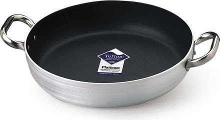 Pentole Agnelli Padella Professionale in Alluminio Anti-Aderente per Omelette, 3 mm. con 2 Maniglie, Diametro 60 Cm, Argento