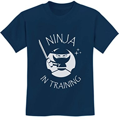 Tstars Ninja in Training T-Shirt for Kids Boys Girls - Martial Arts Gift for Young Warrior Ninja-Inspired Tshirt Medium Navy