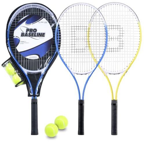 Toyrific Tennis Racket Set with Carry Bag, 2 Aluminium Rackets