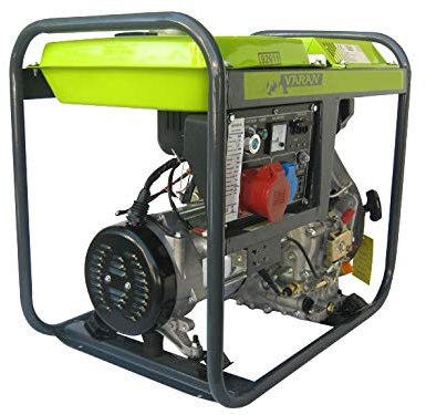 Varan Motors - 92611 Generatore elettrico Diesel 5.0 kVA, 1x 400V, 1x 230V, 1x 12VDC